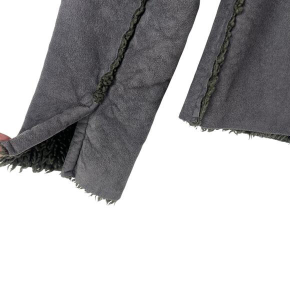 VELVET Anthropologie Faux Sheerling Charcoal Gray Zip Up Jacket SZ XL EUC - Picture 5 of 10
